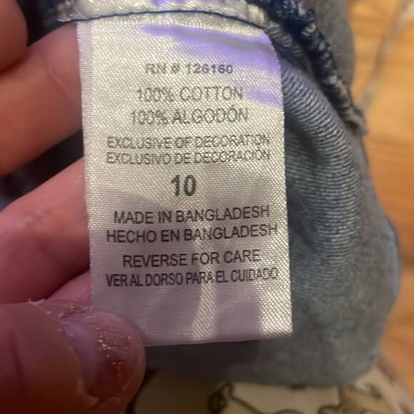 Betsey Johnson Denim Button Down Logo Shirt - Girls Size 10 - Picture 6 of 6